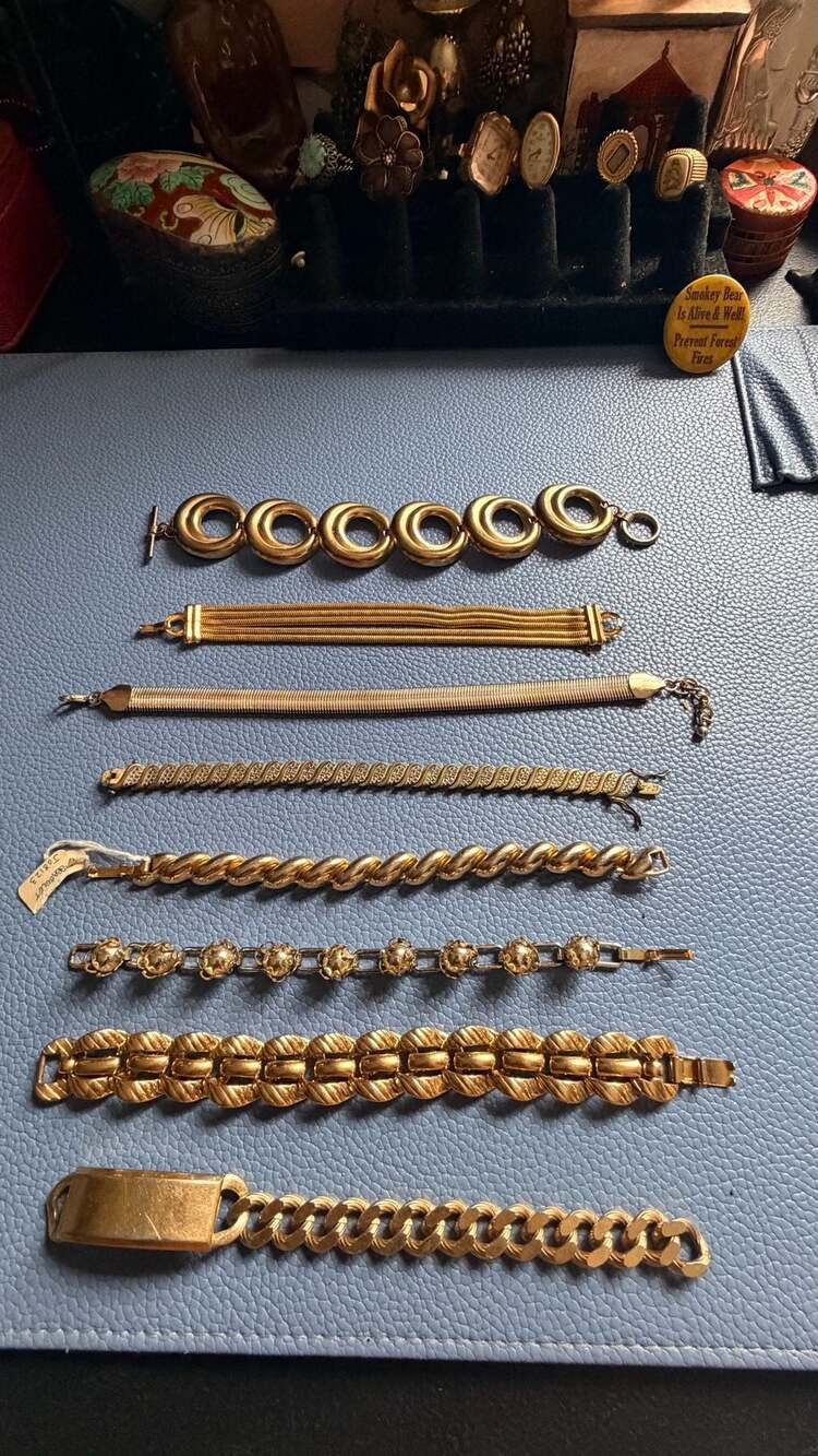 Vintage Mixed Gold-Tone Costume  Bracelet Collection